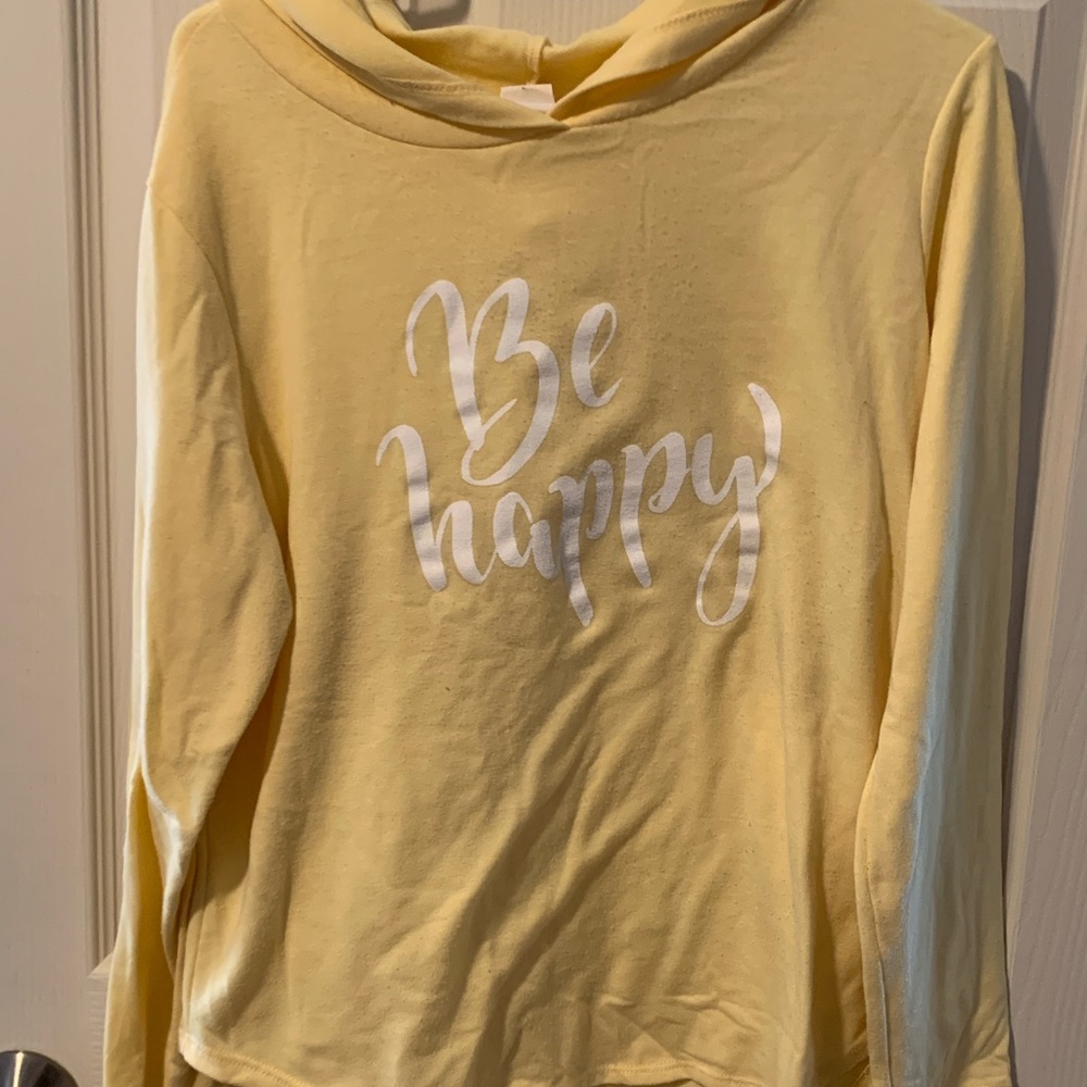 Allysse XL Yellow Hoodie Be Happy!
